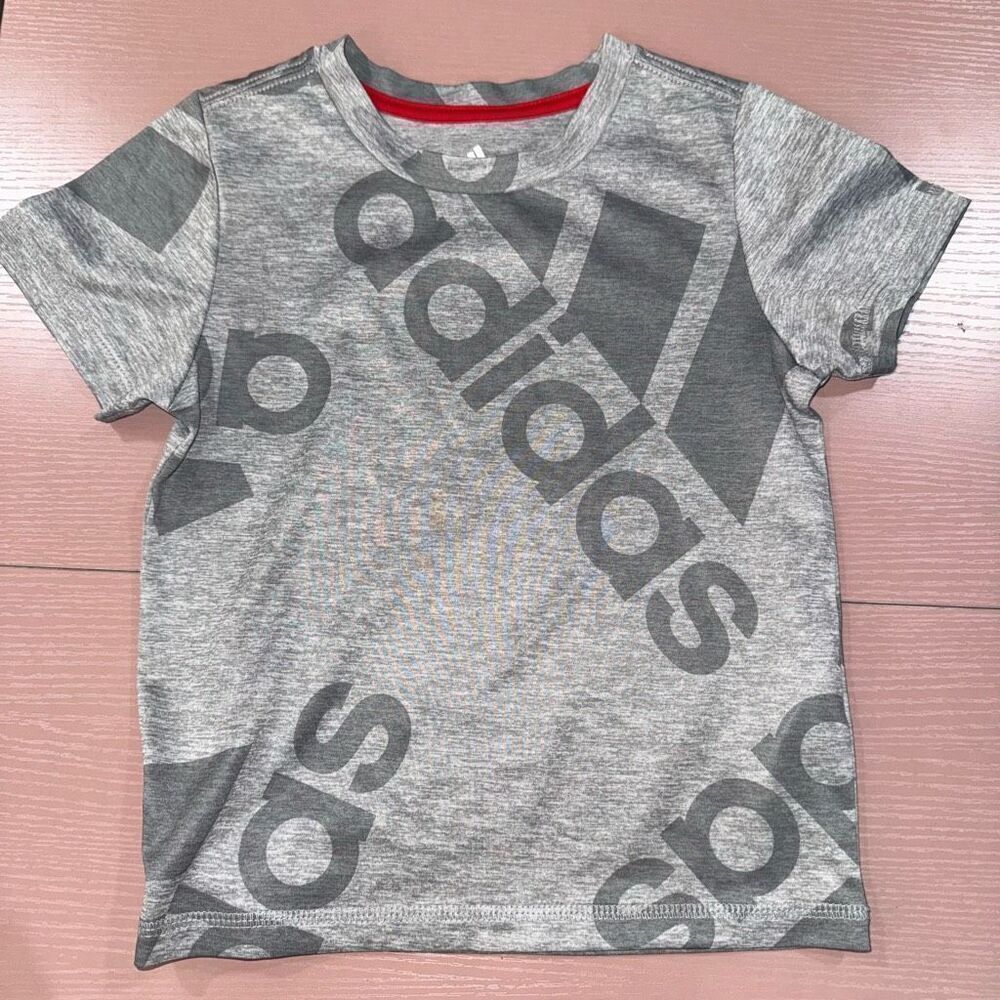 Boys Adidas 3T Short Sleeve Gray Tee